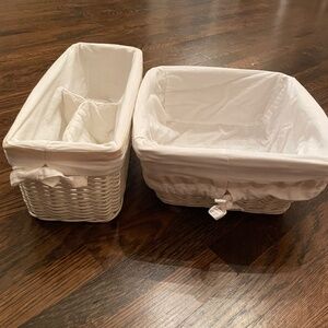 Pottery Barn Kids Sabrina White Basket Set with Liners